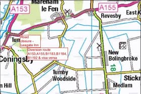 The diversion in place for Tumby.