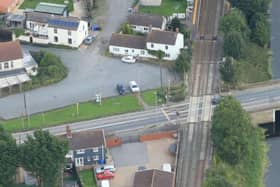 The level crossing on the A17 near Swineshead.