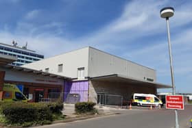 The first phase of the new emergency department at Boston's Pilgrim Hospital on the right and the entrance to the current one on the left.
