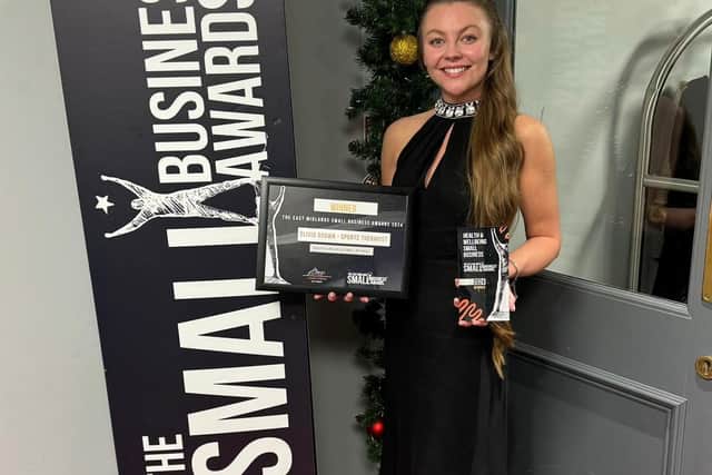 Olivia Brown is celebrating winning the East Midlands Small Business Awards in the Health & Wellbeing Category.