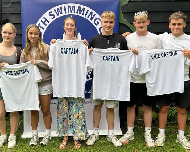 Louth Swimming Club captains at the Sportsman's Week event.