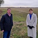 Standing firm in their opposition to the possibility of a nuclear waste dump on agricultural land near Louth - Conservative MP Victoria Atkins and Coun Dan McNally, a member of Lincolnshire County County Council.