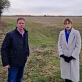 Standing firm in their opposition to the possibility of a nuclear waste dump on agricultural land near Louth - Conservative MP Victoria Atkins and Coun Dan McNally, a member of Lincolnshire County County Council.