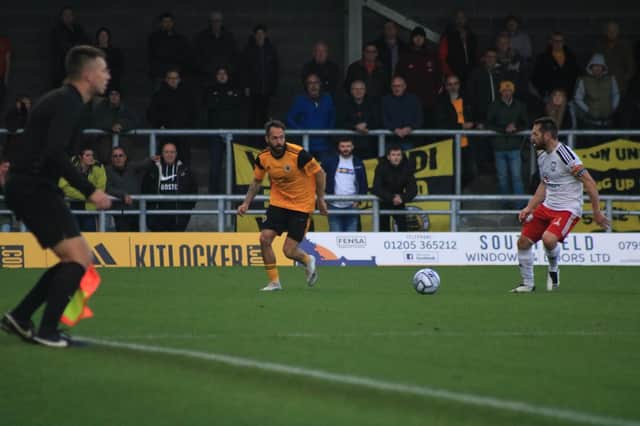 Milan Lalkovic made his debut against Hereford. Photo: Oliver Atkin