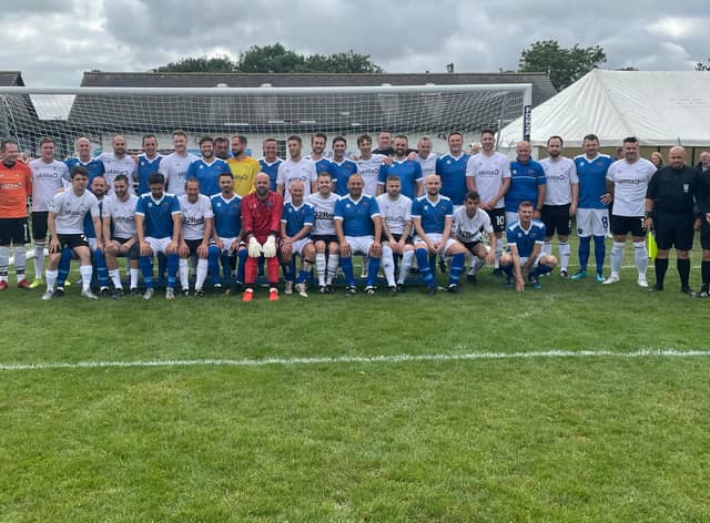 Players line up before last year's Gaffa's Game.