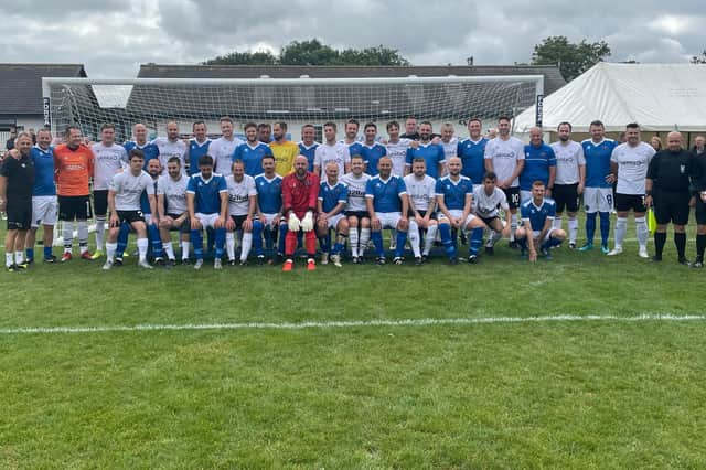Players line up before last year's Gaffa's Game.