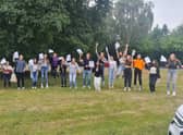Scene of jubilation from Boston High School as students collected their A-level and BTEC results.