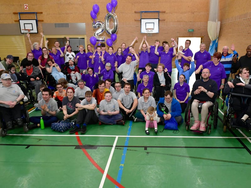 Sleaford Laffletics Club members and supporters celebrate its 20th anniversary. Photo: David Dawson