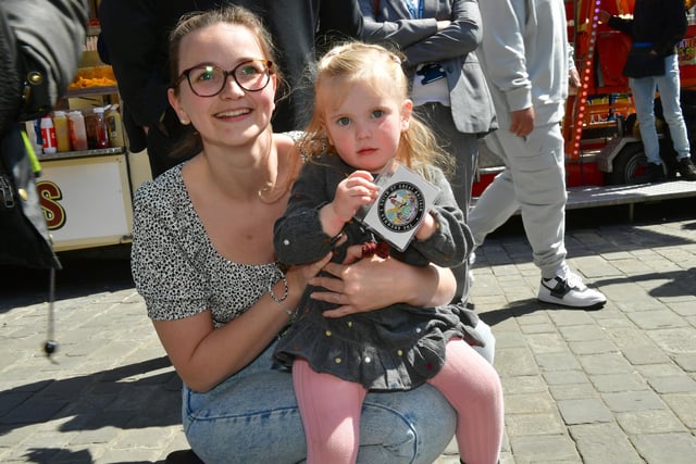 Allison Hardy with her daughter Poppy Burton, aged 2, of Boston, who won the Golden Ticket