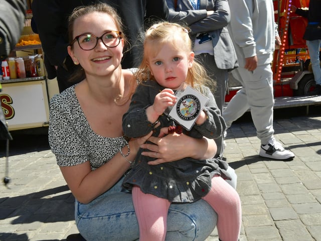 Allison Hardy with her daughter Poppy Burton, aged 2, of Boston, who won the Golden Ticket