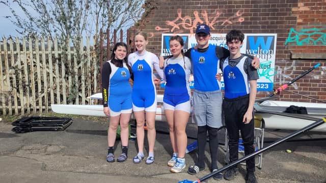 Boston's team, from eft to right, Emma Pearson, Olivia Winter, Lucy Walker, Jamie Winter, Herbie McCourt.