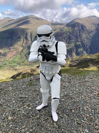 Corporal Rob Tupholme storms to the summit of Snowdon.