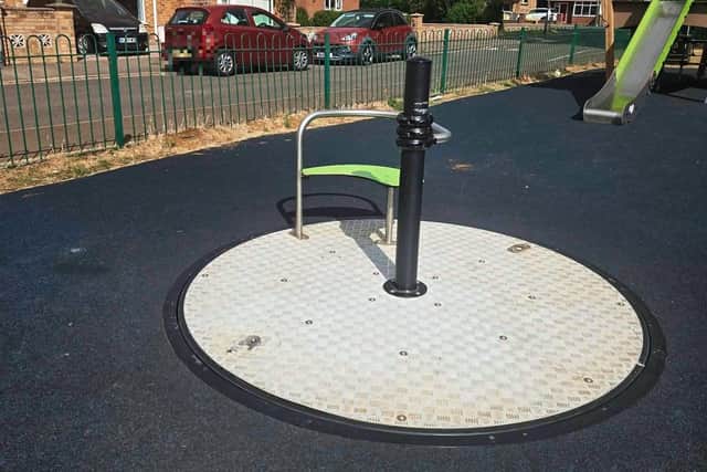 Upright seats had to be removed from the accessible roundabout after they were damaged.