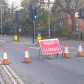 The road closure in Sleaford Road, Boston.