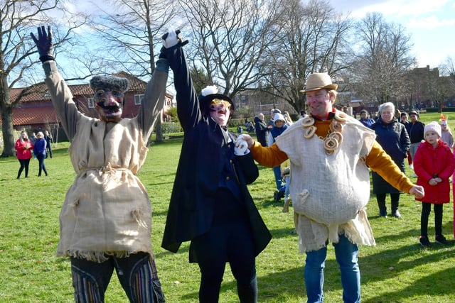 A 'hemp man' character representing spring was deemed the winner of the battle with the 'fat man' representing winter.
