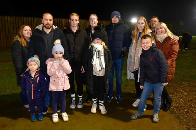 This group wrapped up warm to enjoy the fireworks on Saturday evening.