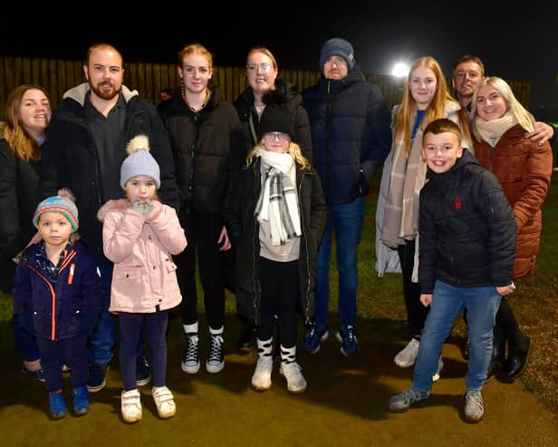 This group wrapped up warm to enjoy the fireworks on Saturday evening.