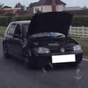 The car spotted driving with the bonnet up. Photo: Lincs Police RPU