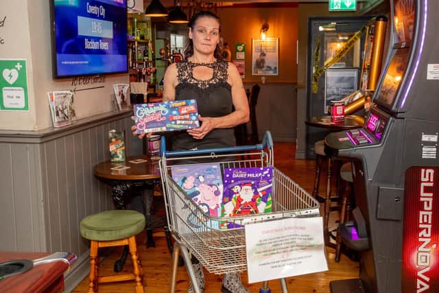Nikki Thomas launching the Ship Inn's Christmas appeal.