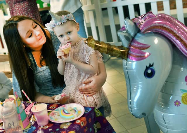 Lily with mum Emily enjoying her unicorn-themed 4th birthday party. Photos: Mick Fox
