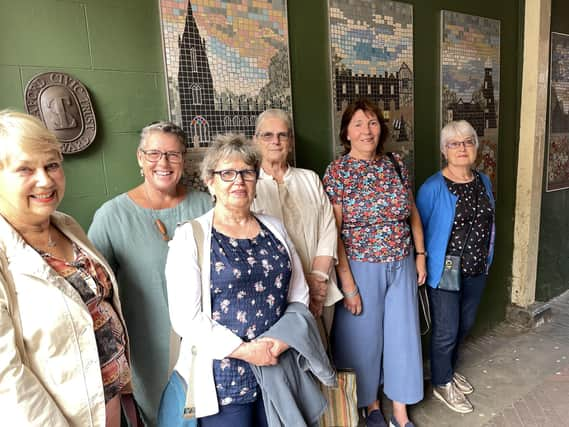 The MosArt team with their Civic Trust Award and their mosaics.