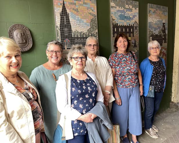 The MosArt team with their Civic Trust Award and their mosaics.