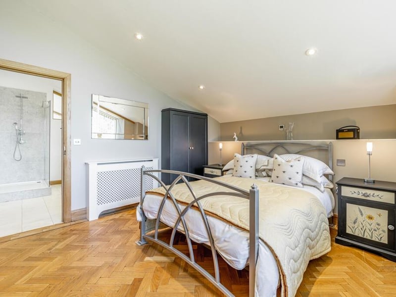 The first-floor bedroom.