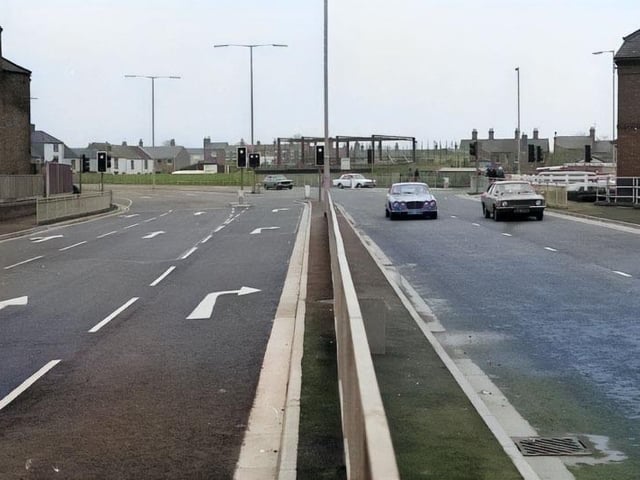 Looking back on the Main Ridge junction and its original traffic island.