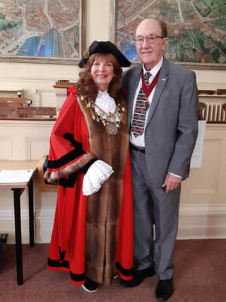 Mayor of Louth Julia Simmons with husband Alan.