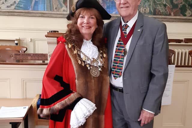 Mayor of Louth Julia Simmons with husband Alan.