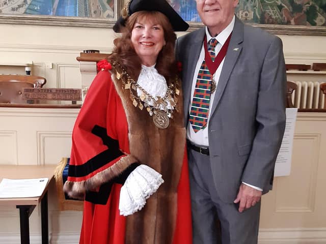 Mayor of Louth Julia Simmons with husband Alan.