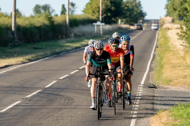 Cyclists  photographed near West Ashby.