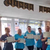 Staff getting their certificates at Doulton Lodge care home.