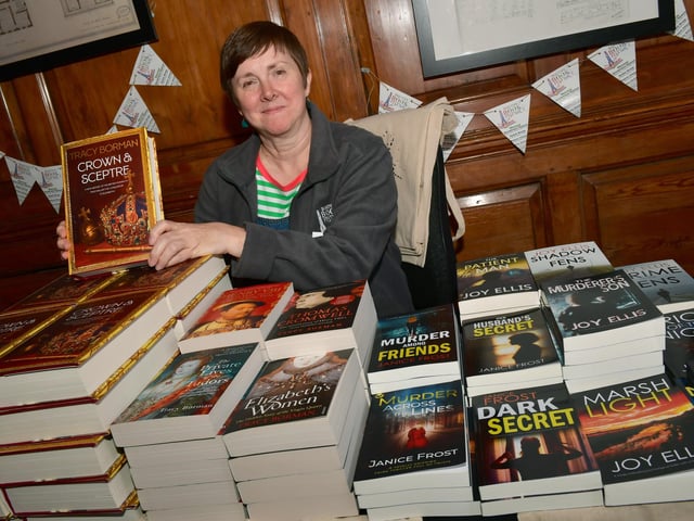 Sally Rear, of Waterstones, at Boston Book Festival.