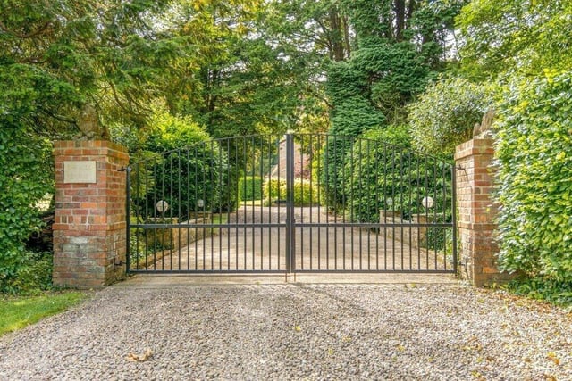 The gated entrance to the property.