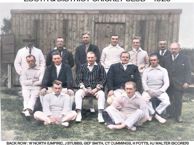 A team photo of Louth Cricket Club's team from 1925.