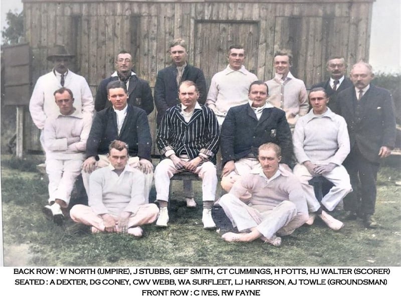 A team photo of Louth Cricket Club's team from 1925.