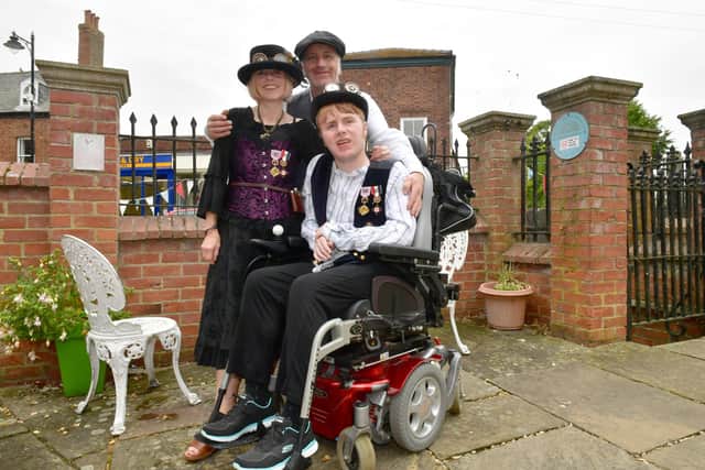 L-R Marlene Fullwood and Joe Fullwood with their son Joe Fullwood