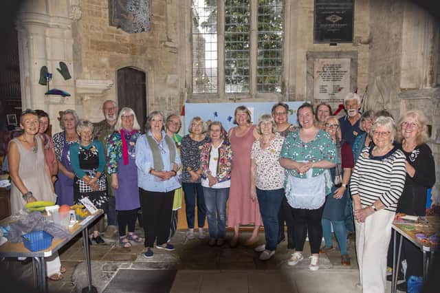 Spinners, weavers and crafters at the Festival of Fibre in Osbournby Church. Photo: Holly Parkinsno