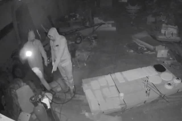 A Screenshot from the Ring doorbell footage of the Tattershall Farm Park break in.