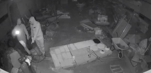 A Screenshot from the Ring doorbell footage of the Tattershall Farm Park break in.