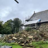 Work has begun to rebuild St John the Baptist's church tower.