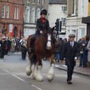 Isla leading the 2022 Remembrance Parade in Market Rasen