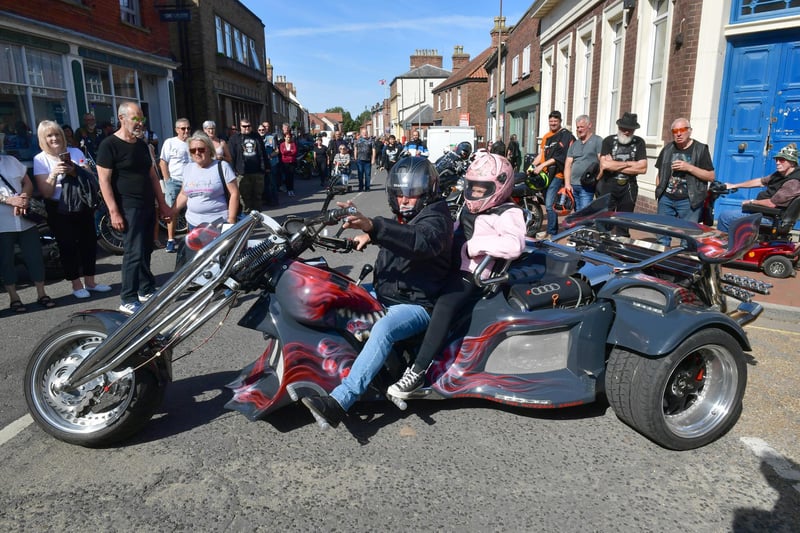 Pete Simons with his grand daughter Lily-Ann Simons 11 at bike night.