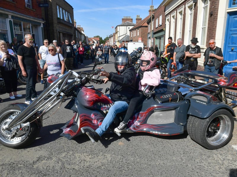 Pete Simons with his grand daughter Lily-Ann Simons 11 at bike night.