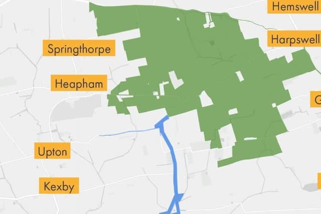 Map of proposed Tillbridge Solar project near Gainsborough, West Lindsey. Source: Tillbridge Solar website (https://tillbridgesolar.com) Approved for use by all partners