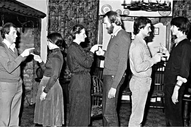 One of Horncastle Theatre Company's early rehearsals in the Stable Bar at the Rodney Hotel.