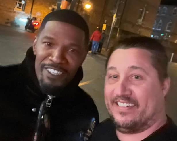 Local man Steven Garbutt grabbed a picture with Jamie Foxx outside the restaurant