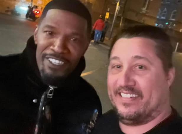Local man Steven Garbutt grabbed a picture with Jamie Foxx outside the restaurant