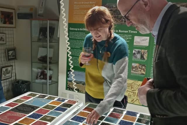 Artist Ruth Stanley with Coun Craig Leyland.